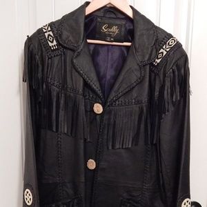 Scully Men's Beaded Fringe Leather Jacket